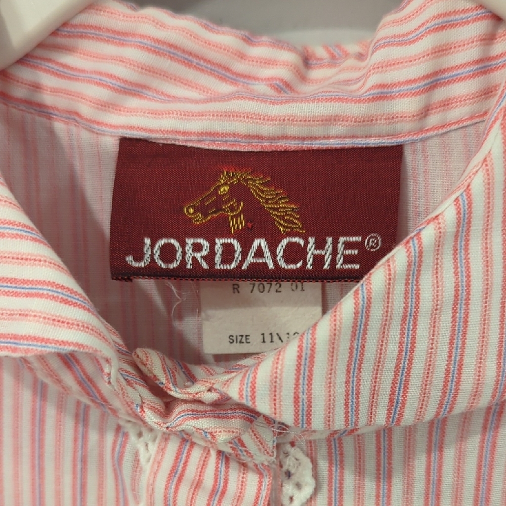 Vintage Jordache Striped Button Down Shirt 3/4 Sleeve size 11/12 Western - Picture 3 of 8